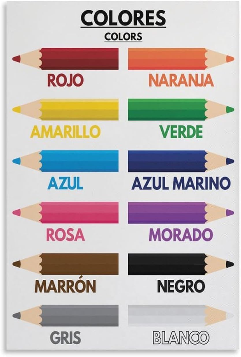 Kids Education Name - Kleurnamen voor kinderen, Spaans, leer kleuren,
