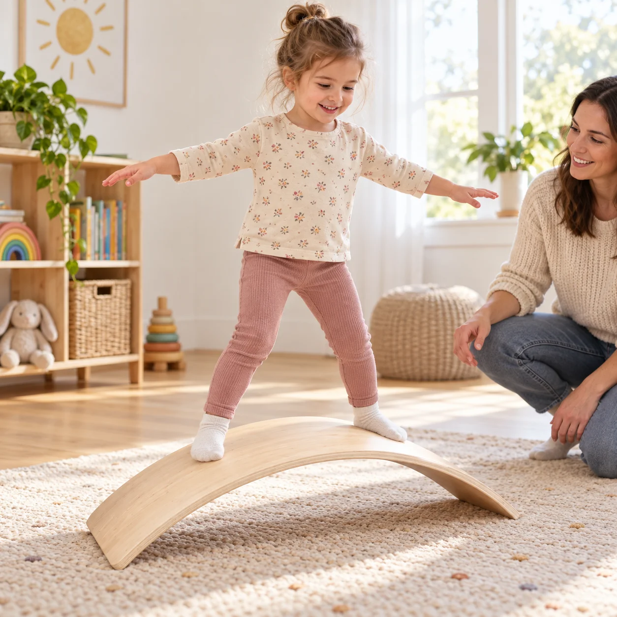 Houten wankelbord met gebogen  - Kids Education Activities recensie en prijs